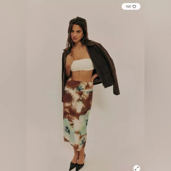 Free People Sunset Mesh Midi Skirt - Picture 1 of 3